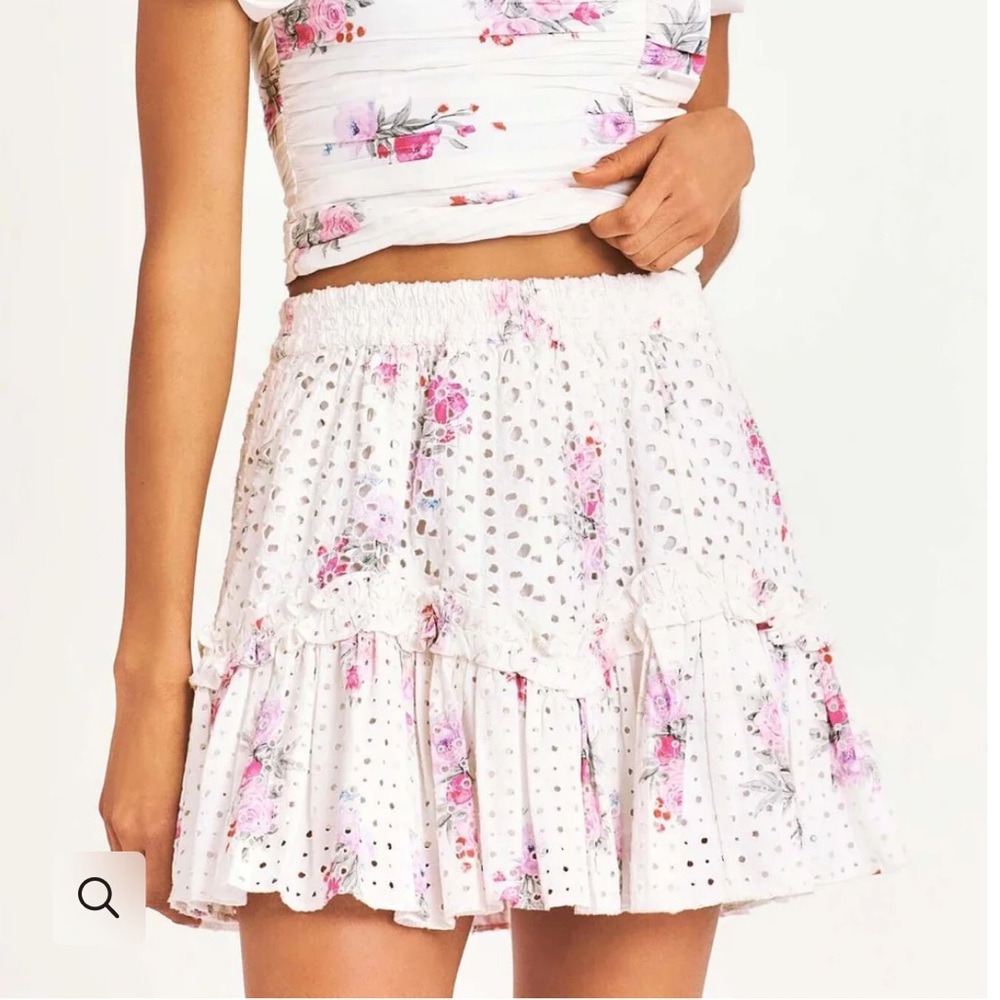 NWT LoveShackFancy Zartti Mini Skirt in Spanish Lavender